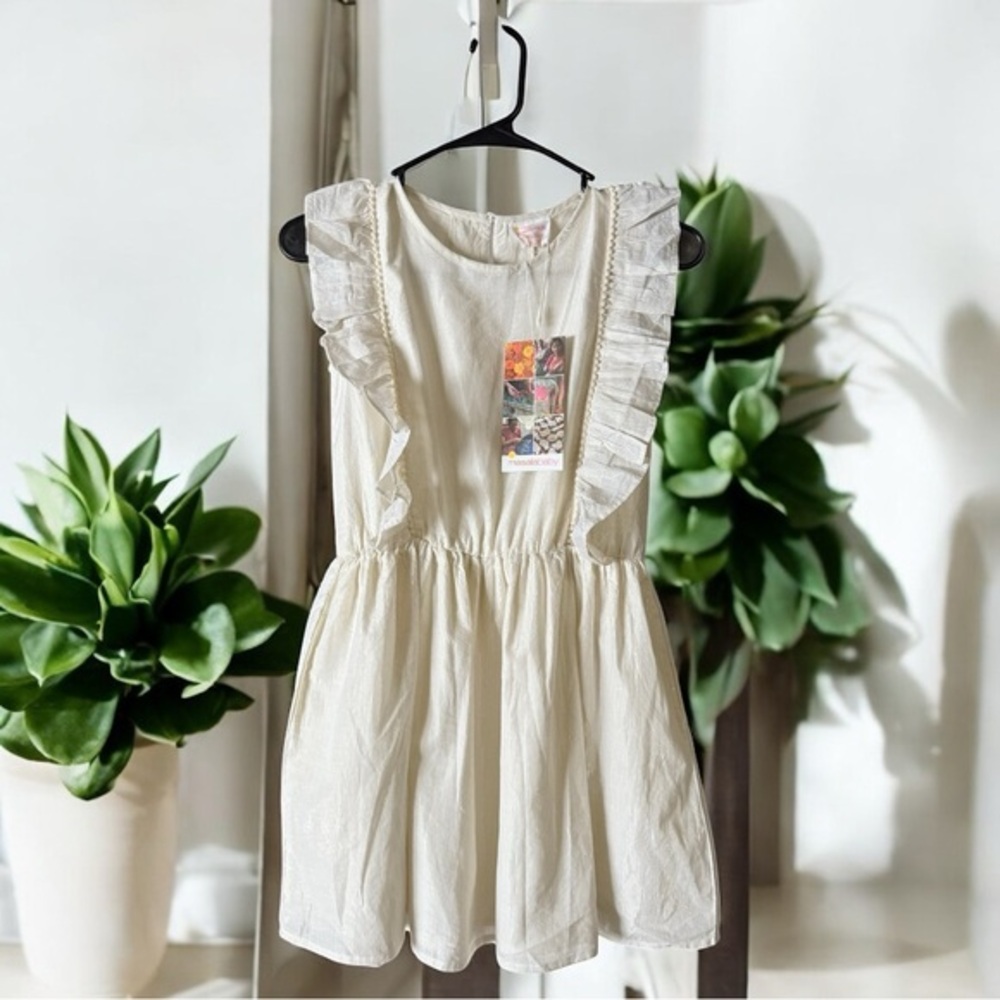 Masala Baby Silver Metallic Stripe Dress